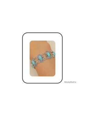 Boho Turquoise Stone Bracelet Adjustable Alloy Jewelry Women Gift